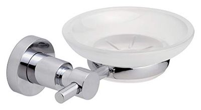 tesa Loxx Suporte para sabão, metal cromado brilhante, autoadesivo, tecnologia adesiva de montagem, 50 x 140 x 112 mm