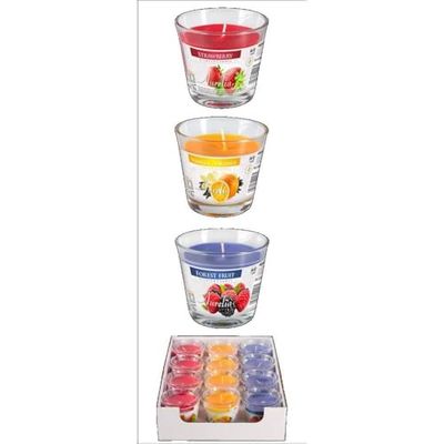 Cereria Artigiana Umbria Set di 12 Candele in Vetro Mix Flower espositore Bicchiere Decorazione e Arredamento per la casa, Multicolore, Unico