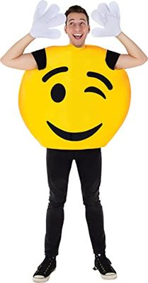 Dress Up America Winking Emo_ji Costume pour jeu de rôle - Wink Emoticon Tunic - Vital dans l'apprentissage et le plaisir