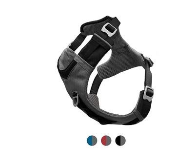 Kurgo Harnais pour Chiens Journey Air, pour la randonnée, courir et marcher tous les jours, réfléchissant – Noir/gris - Taille S