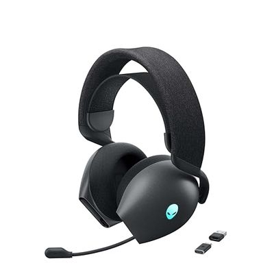 Alienware AW725H Bezprzewodowy zestaw słuchawkowy do gier Tri-Mode - Dolby Atmos, 55 godzin pracy na baterii, IA Micro, AlienFX RGB, Lunar Light