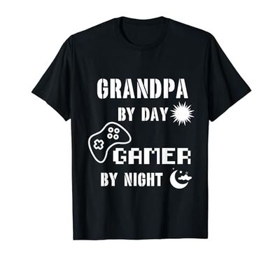 Funny Grandpa by day gamer by night Cool grandpa Camiseta