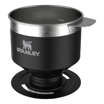 Stanley Perfect Brew Pour Over Filtri Caffe Americano - Capacità Da 1 A 6 Tazze - Riutilizzabili - Caffettiera Portatile - Senza BPA - Borraccia Acciaio Inossidabile - Matte Black Pebble
