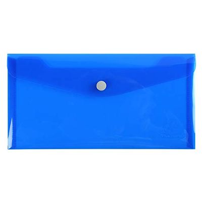 Exacompta - Ref 34420E - Iderama Collection - PP Envelope Pockets - DL in Size, 0.2mm Translucent Polypropylene, Press-Stud Closure - Assorted Colours (Pack of 30)