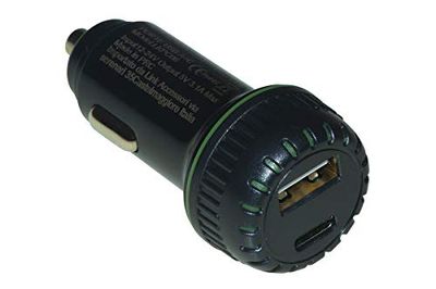 LINK Cargador de Coche 5 V 3 A con Dos Puertos USB A+C para Smartphone Tablet