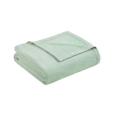 Madison Park Liquide Couverture en Coton, Twin, écume de mer