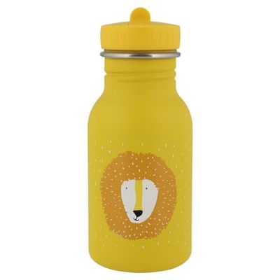 Trixie Drinking Bottle - Mr. Lion - 350ml Stainless Steel Water Bottle for Kids - Yellow - Leakproof - Eco-Friendly and BPA-Free
