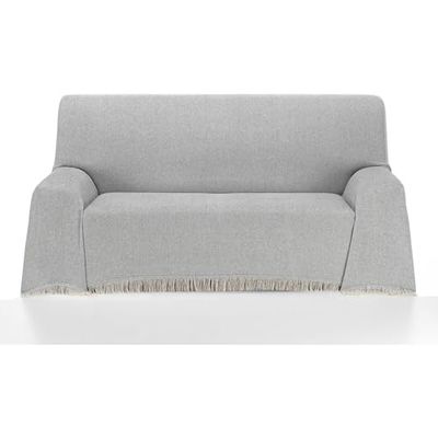 ECOMMERC3 | Multipurpose Bedspread Size 230 x 260 cm for Sofa or Bed – Multi-purpose Foulard Extra Soft Touch Grey
