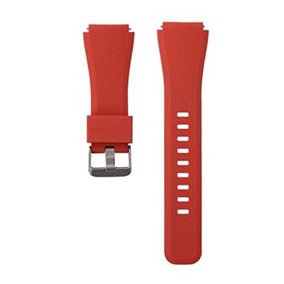 System-S Armband flexibelt av silikon 22 mm för Samsung Gear S3 Smartwatch i rött, röd, Eine Grösse, Klassisk