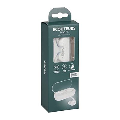 ITENSE - Bluetooth-hoofdtelefoon – draadloze hoofdtelefoon – geïntegreerde oplaadhoes: 300 mAh – oplaadbare batterij: 50 mAh – levering met oplaadkabel: 30 cm – bereik: 10 m