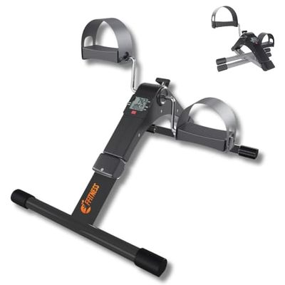 Cyclette Pedaliera Mini Bike per Riabilitazione Motoria Monitor LCD Resistenza Regolabile Pieghevole Allenamento Gambe e Braccia