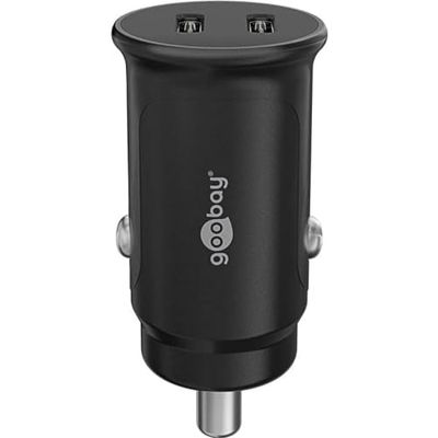 goobay 59705 Dual USB Port Auto Charger USB-C sigarettenaansteker Power Delivery 12V / 24V Auto Mini USB Adapter USB Car Charger snellader 30W zwart