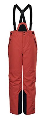 Killtec Ksw 79 Bys-Pnts Pantaloni Funzionali da Sci con Pettorina Rimovibile, paraneve e Protezione dei Bordi, Arancione Puro Fluo, 128 Bambino