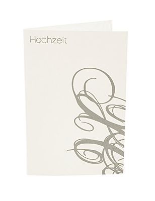 Susi Winter Design & Paper edle bröllopskort, äkta kontorspapper, invändigt tomt, motiv i silver, kontorsmöte