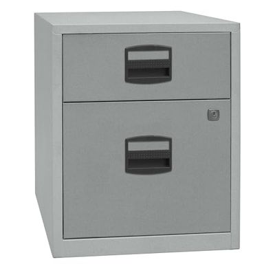 Bisley Home móvil Armario Auxiliar PFA, 1 Universal cajón, 1 cajón, 355 HR de Plata, 40 x 41.3 x 52.8 cm