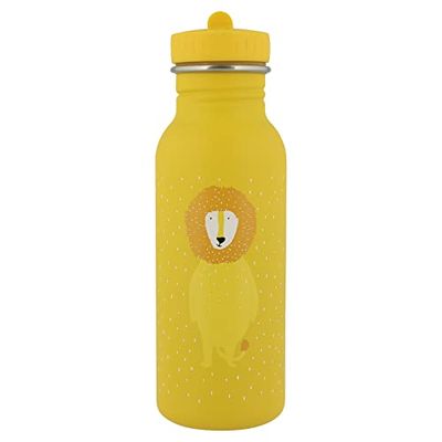 Trixie Drinking Bottle - Mr. Lion - 500ml Stainless Steel Water Bottle for Kids - Yellow - Leakproof - Eco-Friendly and BPA-Free