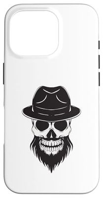 Mexican Skull with Beard Hat Biker Skull Man Woman Case for iPhone 16 Pro