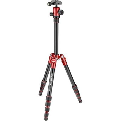 Manfrotto Element Traveller - kit de tripé pequeno de alumínio de 5 secções com cabeça de bola, elemento pequeno de 15,3 cm, vermelho