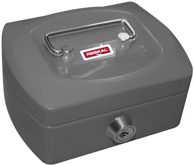 Reskal Metal Cash Box 8 x 16 x 12.5 cm Grey