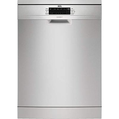 AEG FFB53600Z Lava-louças de 60 cm, 13 talheres, tecnologia AirDry, desconexão automática, 5 programas a 4 temperaturas, SoftPikes, cestas reguláveis, motor Inverter, 44 dBA, Inox, classe D