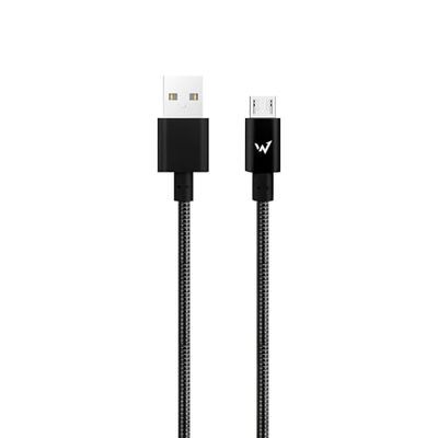 W Wonder Full Power - Cavo in Metallo da USB-A a Micro-USB, 1 m, Colore: Nero