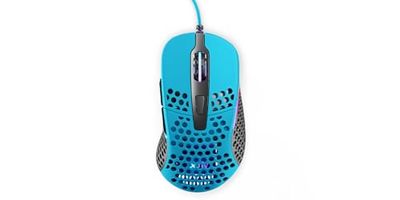 Xtrfy M4 RGB, Mouse da Gioco Con Filo Ultraleggero, Design Ergonomico per Destrimani, Sensore Pixart 3389 all'Avanguardia, Illuminazione RGB regolabile, Miami Blue Edition