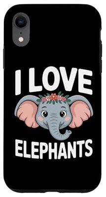 I Love Elephants - Fascia per capelli con motivo floreale Custodia per iPhone XR