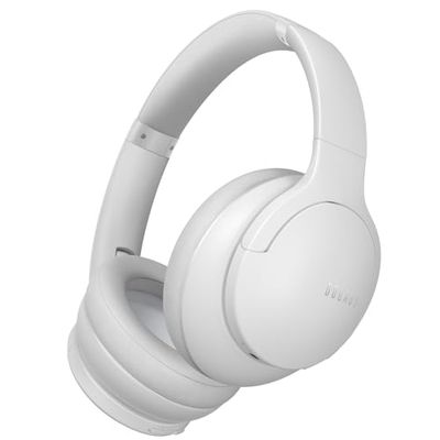 DOQAUS Casque Bluetooth sans Fil, Bluetooth 5.3 Casque Bluetooth avec 3 Modes EQ, 90H Durée Lecture, Cache-Oreilles protéines Souples, Casque stéréo HiFi avec Microphone, pour Travail/Vie (gris clair)