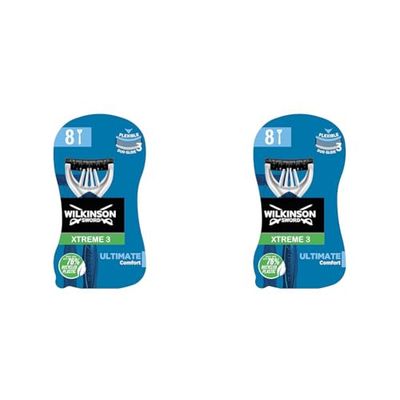 WILKINSON SWORD - Xtreme 3 For Men | Ultimate Comfort | 8 x Disposable Razors (Pack of 2)
