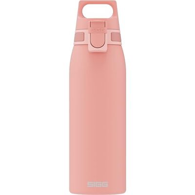 SIGG Shield One Shy Pink Drinkfles (1,0 l), lekvrije en lekvrije drinkfles, duurzame drinkfles van roestvrij staal met ONE Top