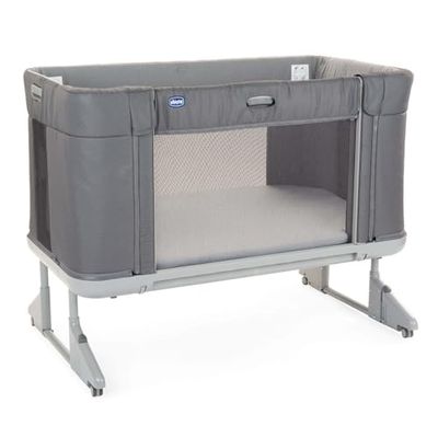 Chicco Next2Me Forever, Cuna Bebé Lateral, Compatible con Varias Camas, Cuna Bebé 3 en 1, Altura Ajustable, Buena Circulación de Aire, 4 Ruedas, Colchón Incluido