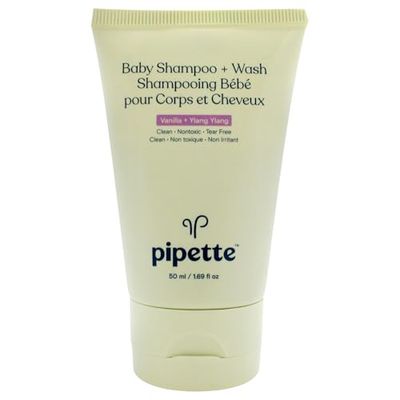 Baby Shampo Plus Wash - Vanilla Plus Ylang Ylang by Pipette for Kids - 1.69 oz Shampoo