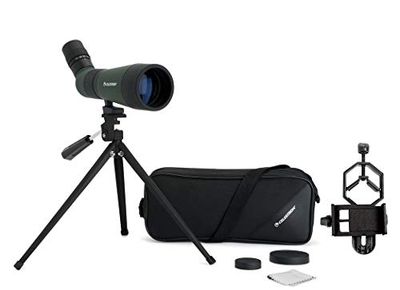 Celestron 52422 LandScout - Longue-vue coudée de 60 mm avec protection en caoutchouc, optiques multicouches, oculaire 12–36x, trépied de table et adaptateur de smartphone, vert