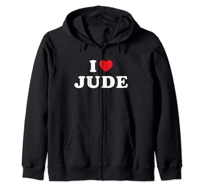 Jude - Regalo de primer nombre, I Love Jude Heart Jude Sudadera con Capucha