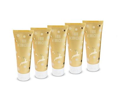 5 x Römer Wellness hand- och nagelkräm (75 ml) aloe vera, med kärleksfullt "god jul" tryck – vacker gåva, 5-pack