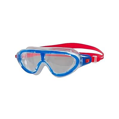 Speedo Barnbiofuse Rift Junior skyddsglasögon, lava röd/vacker blå/klar, en storlek