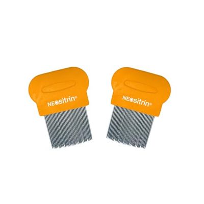 Neositrin Lot de 2 peignes professionnels pour poux et toiles en acier inoxydable avec pointes rondes