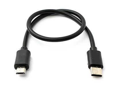 System-S Câble USB 3.1 30 cm Type C mâle vers fiche Micro B 2.0 Adaptateur Court Noir