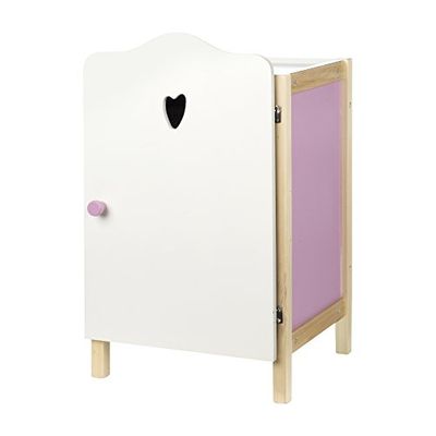 roba Armadio per Bambole "Scarlett", per Riporre Abiti e Accessori, Legno, Bianco/Rosa