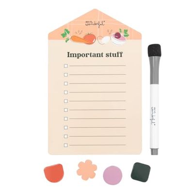 Mr. Wonderful - Lavagna magnetica per to-do list - Important stuff - Lavagna magnetica per avere una to-do list sul frigorifero