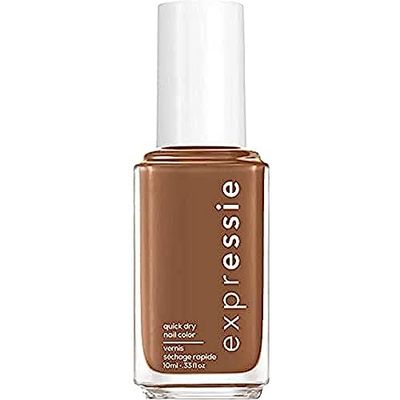 essie Expressie Nail Polish Quick Dry Formula, No Base Coat and Top Coat Needed, Vegan, Angled Brush, Caramel Brown Nail Varnish 70 Cold Brew Crew