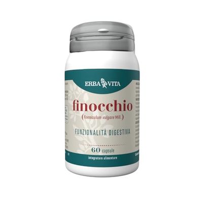 ERBA VITA Integratore Alimentare di Finocchio - 60 Capsule - Fonte naturale di olio essenziale, favorisce la digestione e l'emilinazione dei gas