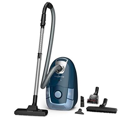 Rowenta Power XXL RO3172 stofzuiger met zak, 900 W motor met laag verbruik, capaciteit van 4,5 L, actieradius van 12 m, hoge filtratie, hygiënische stofzakken, Blauw