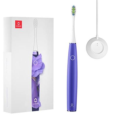 Cepillo electrico Oclean Air 2, Ultra tranquilo, Cepillo dientes electrico con 80,000 movimientos por minuto, Temporizador de 2 minutos, Duración un mes, Impermeable IPX7, Fácil para agarrar, Morado