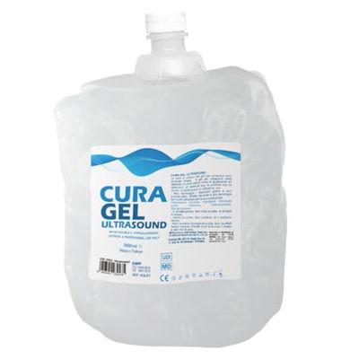 Cura Farma Gel Ecografia Trasparente 5 Litri Alta Conduttività. Non Irrita, Non Unge, Anallergico Facile da Rimuovere, Compatibile, Atossico e Sicuro