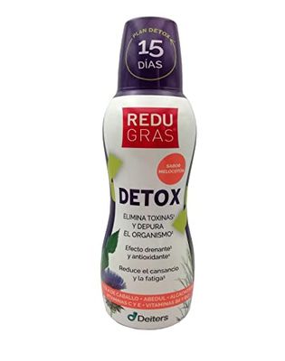DEITERS - Redugras Detox 540 ml, Complemento Alimenticio, Depurativo el Organismo y Elimina Toxinas, con Vitamina B6, B12 y Cola de Caballo, Efecto Drenante y Antioxidante, Reduce Cansancio