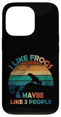 Me gustan las ranas y tal vez como 3 personas amante efecto vintage Carcasa para iPhone 13 Pro