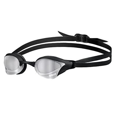 arena Cobra Core Swipe Mirror Lunettes de Natation Unisexe Adulte Race, Lunettes de Natation avec Lentilles Courbes Miroir, Anti-buée, Protection UV, 5 Ponts Nez Interchangeables