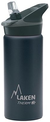 Laken Jannu thermische waterfles met vacuümisolatie met dubbele roestvrijstalen wand 18/8. Tot 24 uur koud, zwart, 500 ml