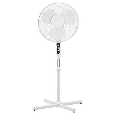Clatronic Ventilateur sur pied | silencieux | diamètre 40 cm | oscillant/rotatif | hauteur + angle d'inclinaison réglables | grille de protection métallique | 45 watts | VL 3603 S | blanc